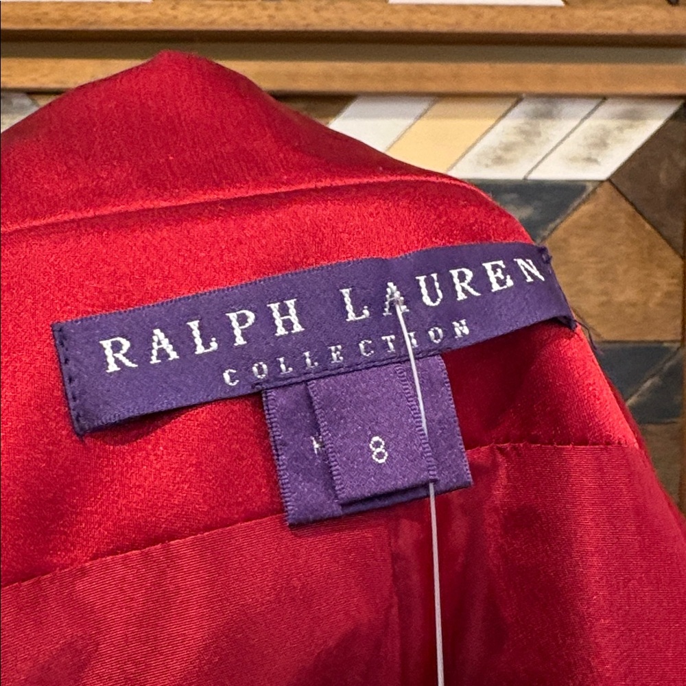 Vintage Ralph Lauren Collection Red Silk Flared A-Line Princess Coat size 8 NWT - Picture 15 of 16